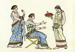 House Hold Collection: Fruit brought to ladies in ancient Greece