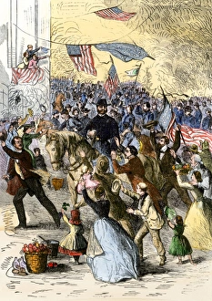 Crowd Prints: General Ambrose Burnside and his Rhode Island troops entering Knoxville