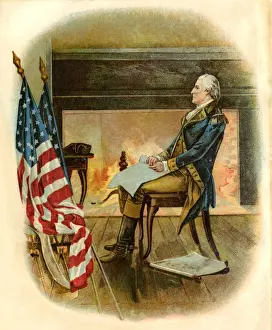 General Washington Prints: General George Washington at Continental Army headquarters