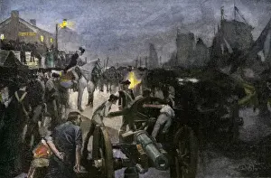 General George Washington transferring troops across the East River in retreat