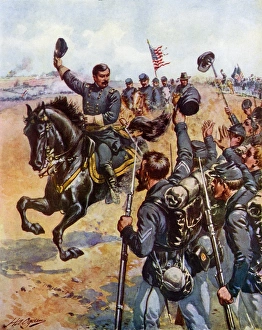 Flag Gallery: General McClellan on the Union lines at Antietam, 1862