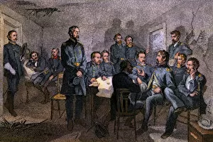 Army Gallery: General Meades council of war at Gettysburg