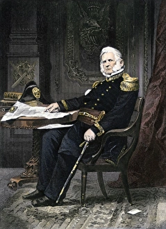 Mexican War Prints: General Winfield Scott seated at his desk