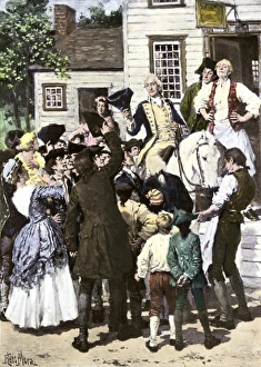 General Washington Prints: George Washington on his way to Cambridge
