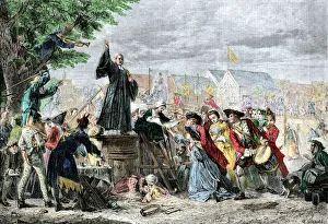 Religious Prints: George Whitefield preaching in Moorfields
