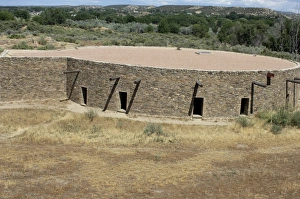 Pre Columbian Prints: A great kiva reconstructed at Aztec National Monument