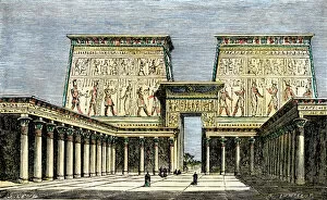 Ancient Egyptian Gallery: Great temple at Thebes, ancient Egypt