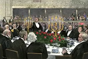 Social Event Gallery: Grover Cleveland at a banquet, 1889