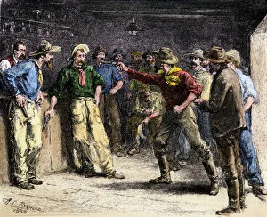 Settlement Prints: Gunman in a western saloon, 1800s