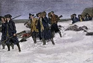 Militia Gallery: Gunpowder brought to Boston from Fort Ticonderoga, 1775