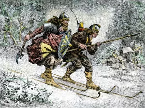 Norse Gallery: Haakon Haakonson brought to safety by the Birchlegs, 1200s