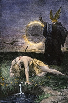 Fantasy Gallery: Hagen killing Siegfried