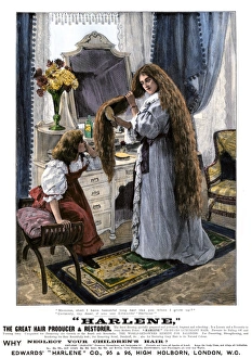 Advertisement Gallery: Hair restorer ad, England, 1880s