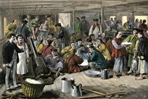Passenger Gallery: Hand-colored woodcut