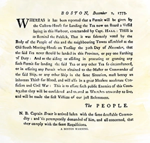 Handbill warning Boston patriots against buying tea