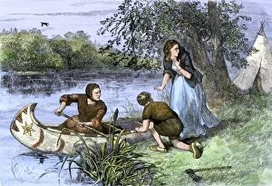 1600s Collection: Hannah Duston escapes from capture by Native Americans