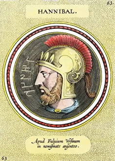 200s Bc Prints: Hannibal, the Carthaginian general who defeated the Roman army in 218