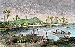 US places:historical views Collection: Hawaiians in the mid-1800s