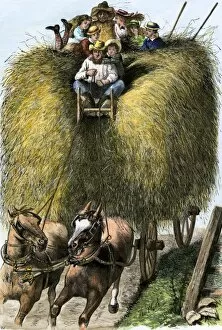 Chore Gallery: A hay ride, 1800s
