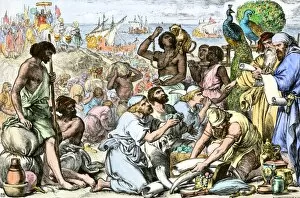 African Collection: Hebrew traders in a Phoenician seaport