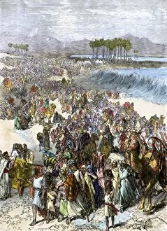 Israelites Gallery: Hebrews crossing the Jordan River into the Promised Land