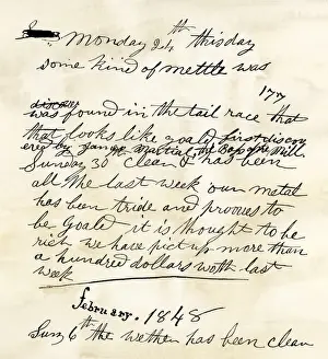 Henry Biglers diary entry marking James Marshalls gold discovery at Sutters