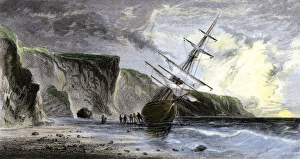 Henry Grinnells ship aground during the search led by Elisha Kent Kane for