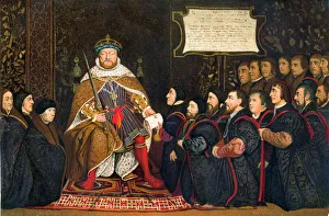 Castle Prints: Henry VIII presenting a charter to the Company of Barber Surgeons