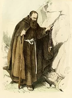 Historic Heritage Vintage Traditional Old Fashioned Gallery: Hermit monk in the Middle Ages