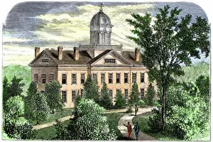 US places:historical views Collection: Hiram College in the 1800s