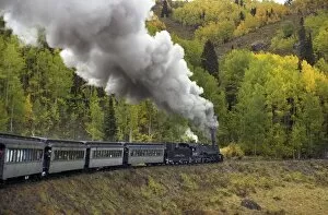Transcontinental Railroad Gallery: Historic steam railroad in the Rockies