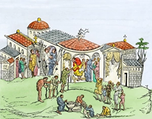 Briton Collection: Home of a medieval Saxon nobleman