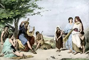 Music Gallery: Homer reciting his epic poems to ancient Greeks