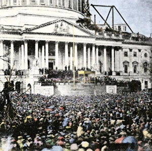Inauguration of Abraham Lincoln at the unfinished US Capital