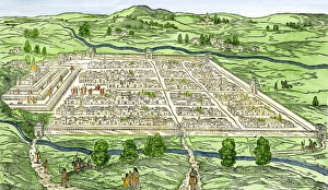 Inca city of Cusco, Peru, in 1556