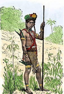 South America Prints: An Inca man in the time of Pizarros conquest of Peru