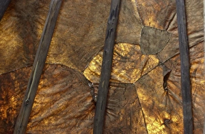 Dakota Prints: Inside a Sioux buffalo hide tepee made in the traditional way