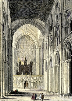 Arch Prints: Interior of an English cathedral
