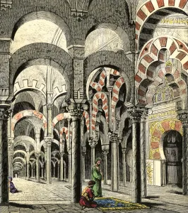 Moorish Prints: Interior of the mosque at Cordova under the Moors