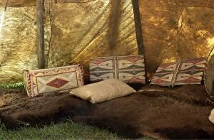 Tepee Collection: Interior of a Sioux tipi