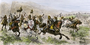 India And Asia Prints: Invasion of eastern Europe by Attila and the Huns