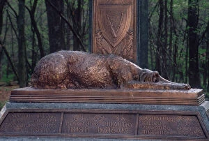 Animals:wildlife Gallery: Irish Brigade memorial on Little Round Top, Gettysburg battlefield