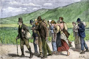 Bare Foot Prints: Irish potato harvesters on their way to England to find work