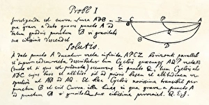 English Prints: Isaac Newtons handwritten solution of the brachystochrone