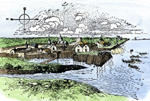 James River Gallery: Jamestown settlement in 1622