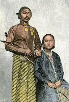 Indonesia Gallery: Javanese emperor and empress, 1890s