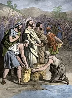 Biblical Character Gallery: Jesus performs the miracle of loaves and fishes