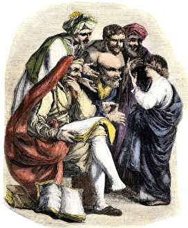 Teaching Gallery: Jews teaching a child the laws of ancient Israel