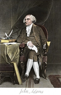 John Adams, seated at a desk