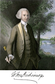 John Dickinson, with his autograph